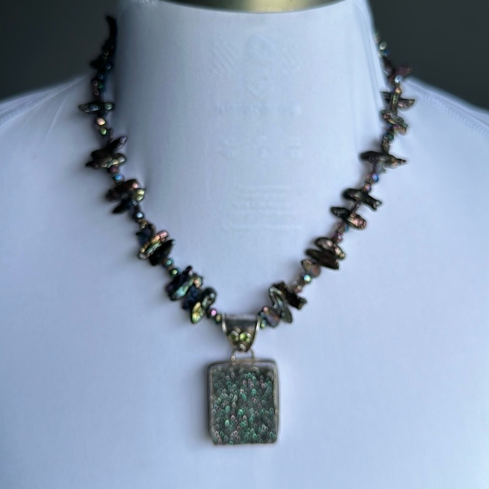 Elegant 925 silver necklace with real stones